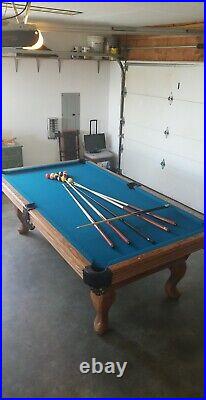 Olhausen 8' Oak Pool Table WithAccu-Fast Cushions