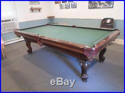 Olhausen 8 foot pool table. Cherry wood, Italian slate, many extras