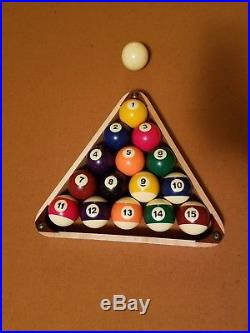 Olhausen Accu-Fast Billiard Pool Table Set Cues Balls Chalk Triangle Brush Slate