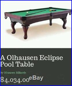 Olhausen Eclipse 7' Maple Pool Billiards Table