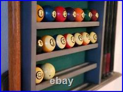 Olhausen Pool Table, Table Light, Cue Rack and Dart Board Cabinet