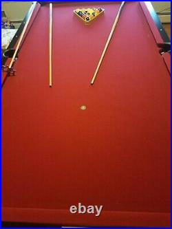 Olhausen Solid Oak 8' Pool Table and Accessories Located in Northern New Jersey