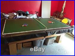 Olhusen southern oak 8' pool table with other games boards and all the sticks