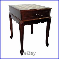 Ore International Chess Table With Thick Storage Drawer Cherry 2