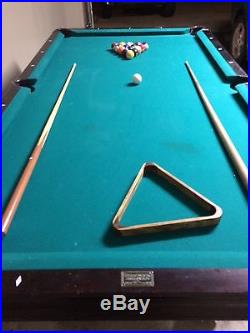 Original brunkswick billards pool table 8ft x 4ft solid slate and sack pockets