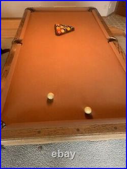 PICK UP ONLY- Regulation Slate Pool Table/ Maroon/ Overhead Light Included