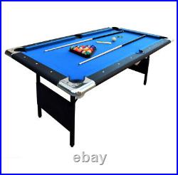 POOL TABLE 6-Ft Portable Foldable Billiard Game Set Blue Accessories Included