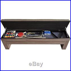 Park Avenue 7' Foot Combo Dining Pool Table Tennis with Bench Seating & Billiards