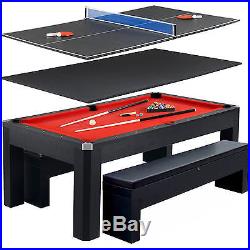 Park Avenue 7-ft Pool Table Combo Set with Benches 672875901876