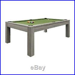 Penelope II Pool Table 8' with Dining Top Silver Mist Finish & Free Shipping