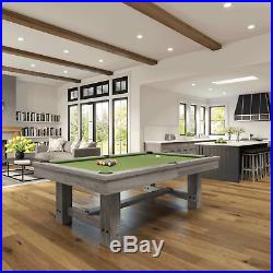Penelope Silver Mist Pool Table 8' with Dining Top & 2 Matching Benches FREE Ship