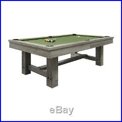 Penelope Silver Mist Pool Table 8' with Dining Top & 2 Matching Benches FREE Ship