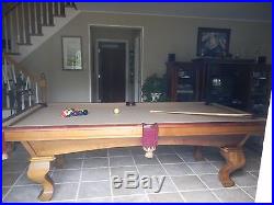 Peter Vitalie 8'x4' slate pool table with leather pockets