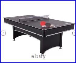 Phoenix 7' Pool Table with Pool Balls, Pool Cues, & Table Tennis Conversion Set