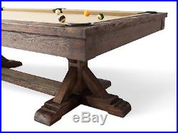 Plank & Hide Thomas 8 ft Billiards Pool Table Burnished Brown + FREE SHIPPING