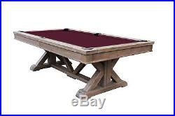 Playcraft Brazos River 8' Slate Pool Table, Weathered Barn