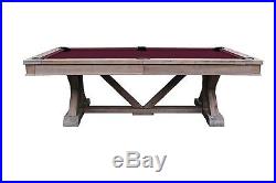 Playcraft Brazos River 8' Slate Pool Table, Weathered Barn