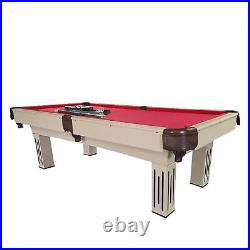 Pool Central 7FT x 3.9FT Beige, Brown and Red Billiard and Pool Game Table