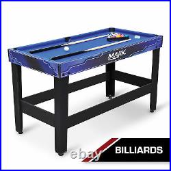 Pool Table 4 In 1 Multi-Game 54In Billiards Hockey Tennis Foosball Game Room NEW