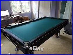 Pool Table 4'wide x 6'x long x 33in high Maker unknown includes cues, rac