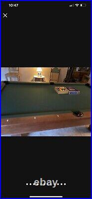 Pool Table 8' Brunswick -slightly Used, 3 Piece Slate, Rack & Cue Sticks&balls