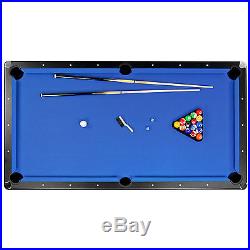 Pool Table 8-ft Hustler by Hathaway Blue 3/4in CARB MDF Surface w Cues & Balls