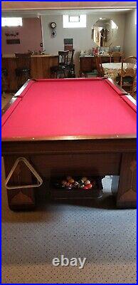 Pool Table 9 ft Brunswick Antique The Royal 3 piece slate with ball return