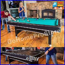 Pool Table Billiard Balls Cues Table Tennis Top Ping Pong Paddles Ball Game Room