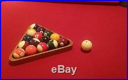 Pool Table Billiard Billiards Cues Balls Red Top Wood Triangle tables Burgundy