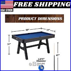 Pool Table Billiard Cue Set Accessory Kit Compact 60 Inch Game Play Sports Blue