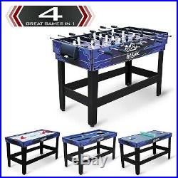 Pool Table Billiard Hockey Tennis 54-Inch 4-in-1 Multi-Game Accessories Included