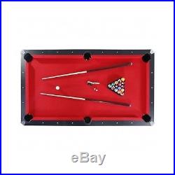 Pool Table Combo Billiards Game Room Balls Cues Wall Rack Chalk Triangle Party
