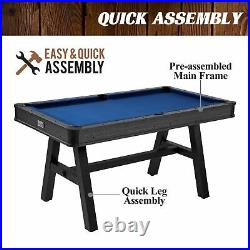 Pool Table Game Room Furniture Durable Sturdy Wooden Leg Compact Recreation Play