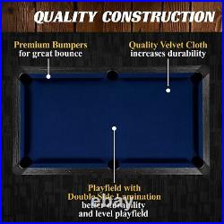 Pool Table Game Room Furniture Durable Sturdy Wooden Leg Compact Recreation Play