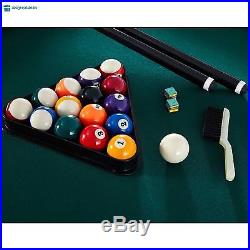 Pool Table Game Room with Billiard Balls Cues Rack Chalks + BONUS Dartboard Set