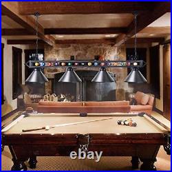 Pool Table Light, Billiard Light with 4 Matte Metal Shade, 70 inch DIY Black