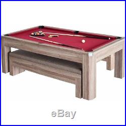 Pool Table Ping Pong Table Combo Set w Benches Accessories and Hide Away Storage