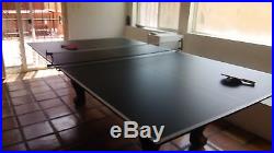 Pool Table/Ping Pong Table, balls, cues, chalk, paddles, net