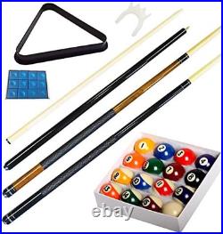 Pool Table, Premium Billiard 32 Pieces Accessory Kit, Pool Cue Sticks Ball Sets