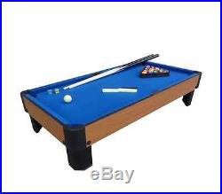Pool Table Set 40\ Billiards Game Room Cues Balls Man Cave Sports Triangle Blue