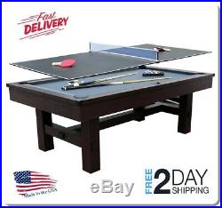 Pool Table Tennis 7.5' Arcade Game Room Billiard Ping Pong Combo Accessory Kit
