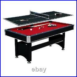 Pool Table With Table Tennis Conversion Top 6-ft Black Finish with Accessories