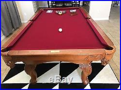 Pool Table (total Package) 8 X 4 Slate Billiard Table With Leather Pockets