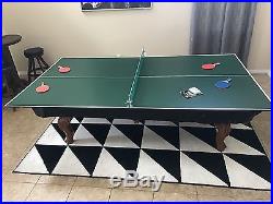 Pool Table (total Package) 8 X 4 Slate Billiard Table With Leather Pockets