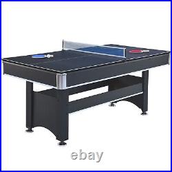 Pool Table with Table Tennis Top Black with Blue Felt 6-ft