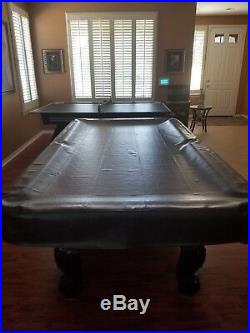 Pool Table with cover, balls, and triangle