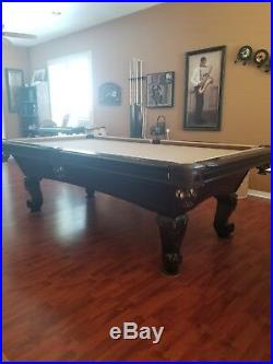 Pool Table with cover, balls, and triangle