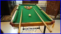 Pool table handmade Involve portable Billiards wood rare + balls+2cues