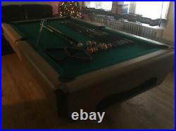 Pool table slate 7 ft x 4 ft with accessories green top mint condition