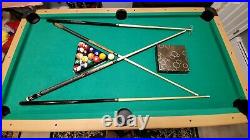 Pool table slate 7 ft x 4 ft with accessories green top mint condition
